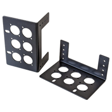 Load image into Gallery viewer, Recessible 19&quot; Rack Ears (ALU) Behringer XR16 / XR18 &amp; Midas MR16 / MR18 - 6 x chassis mounted connectors (Pair)